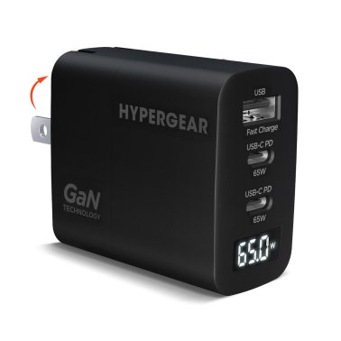 HyperGear 65W Multi Port Dual USB-C + Single USB-A Wall Char